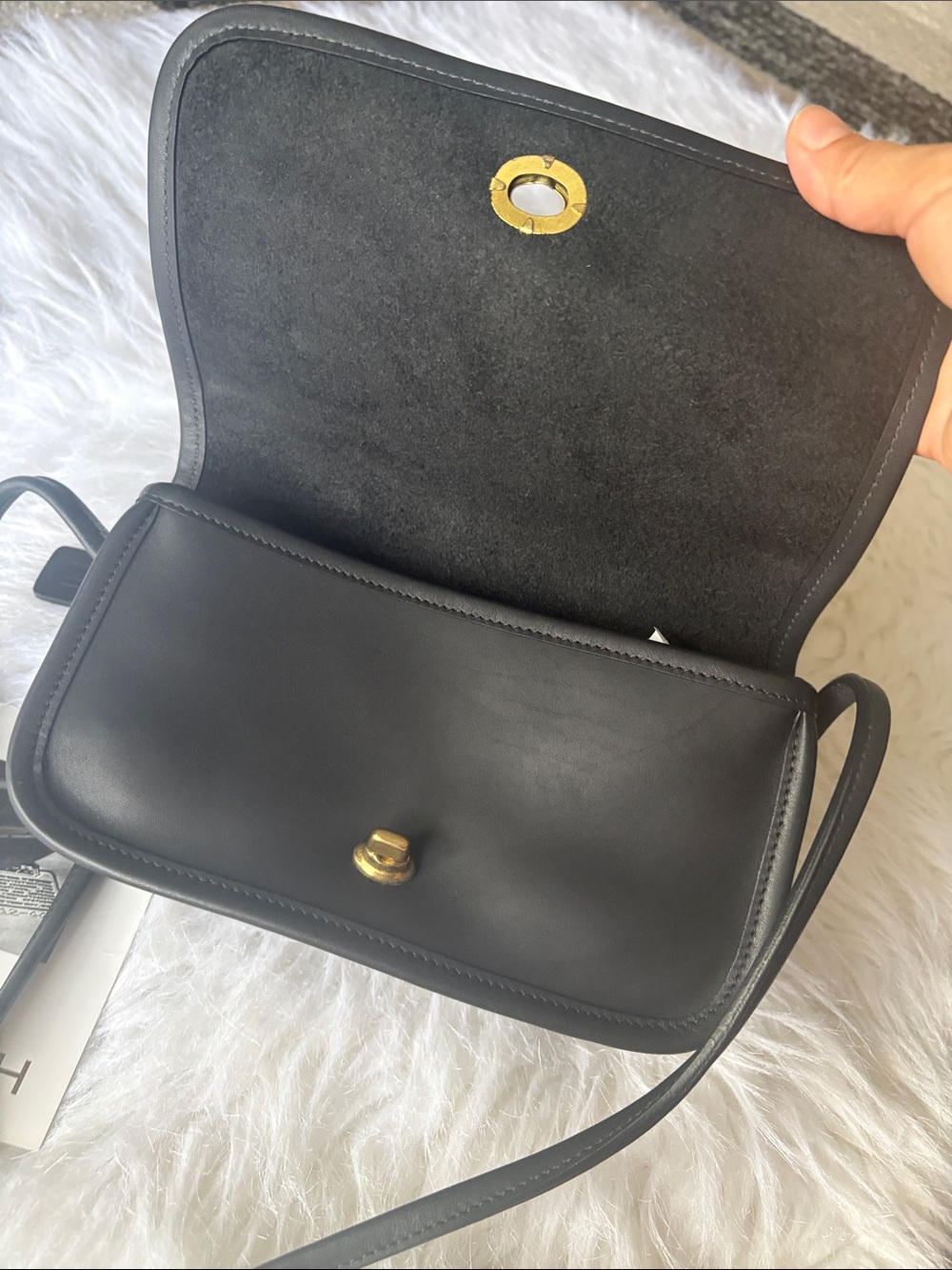 Coach Black Leather Turnlock Crossbody Bag - Picture 5 of 16